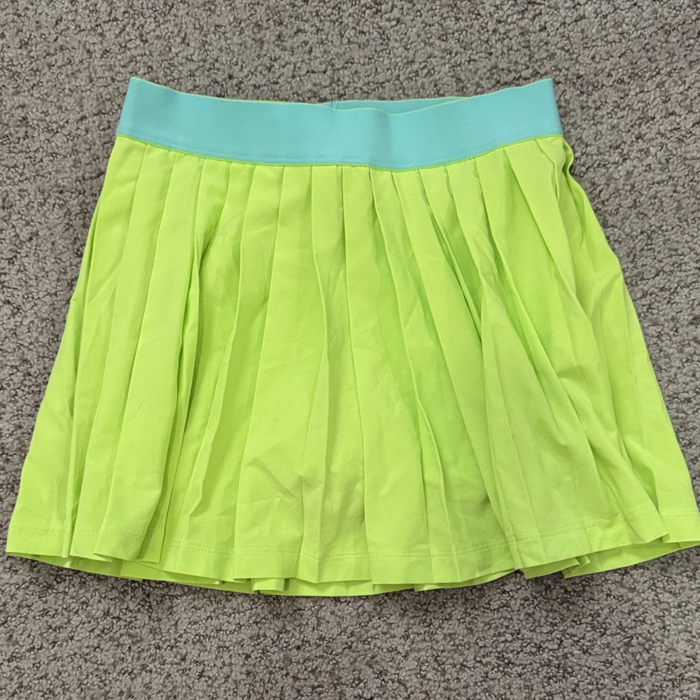 Athleta Lime Green Pleated Skort
